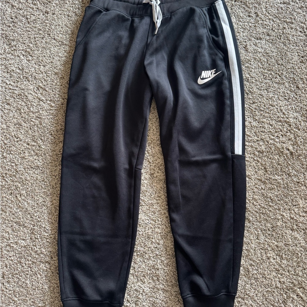 Nike Black Joggers with White Stripe